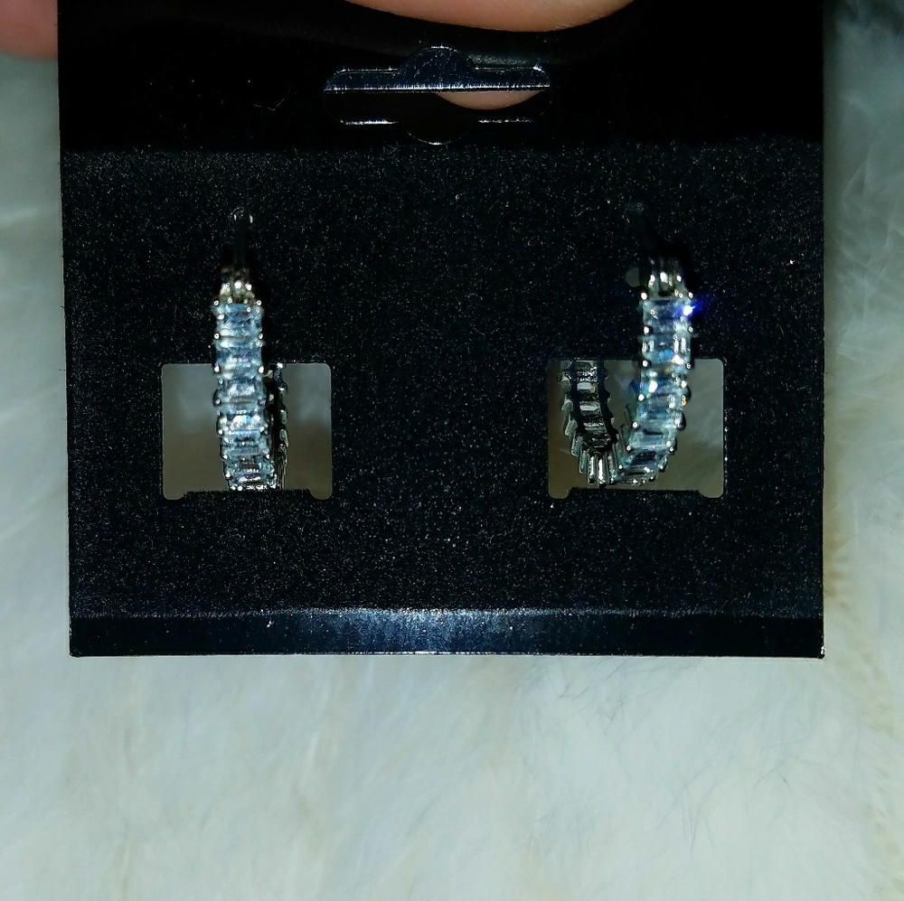 CZ 925 Silver Hoop Earrings